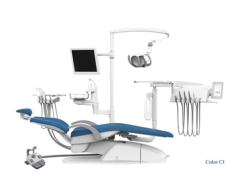 SILVERFOX 8000C-CRS0 Compact – Стоматологическая установка с нижней подачей, без гидроблока и с мягкой обивкой
