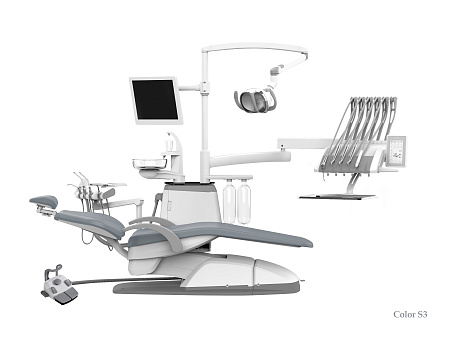 SILVERFOX 8000C-SRS0 Classic – Стоматологическая установка с верхней подачей и мягкой обивкой