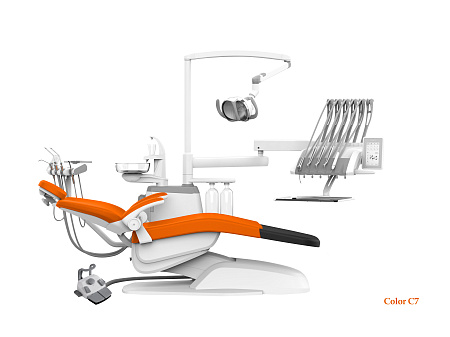 SILVERFOX 8000B-CRS0 Basic – Стоматологическая установка с верхней подачей и мягкой обивкой